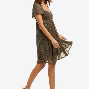 Draper James Emily Mini Dress in Lurex Plisse